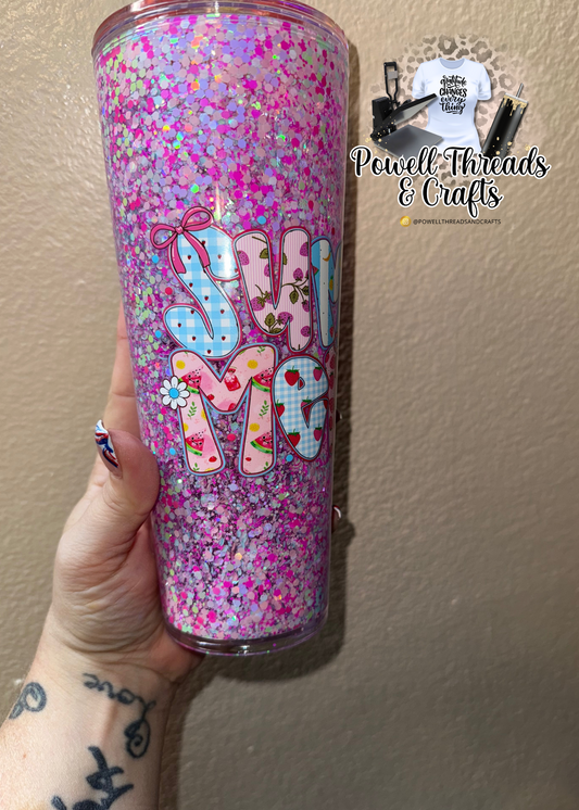 Summer 24oz acrylic snow globe cup