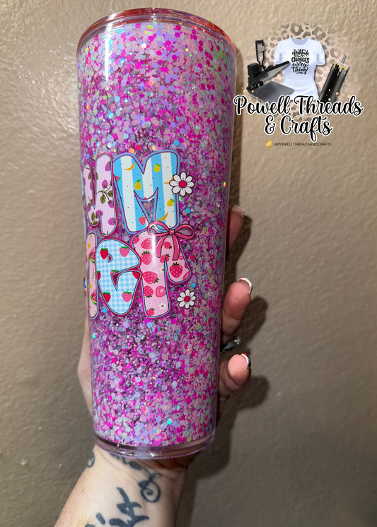 Summer 24oz acrylic snow globe cup