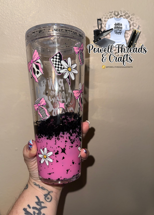 I run on caffeine chaos and cuss words 24oz lava drip acrylic cup