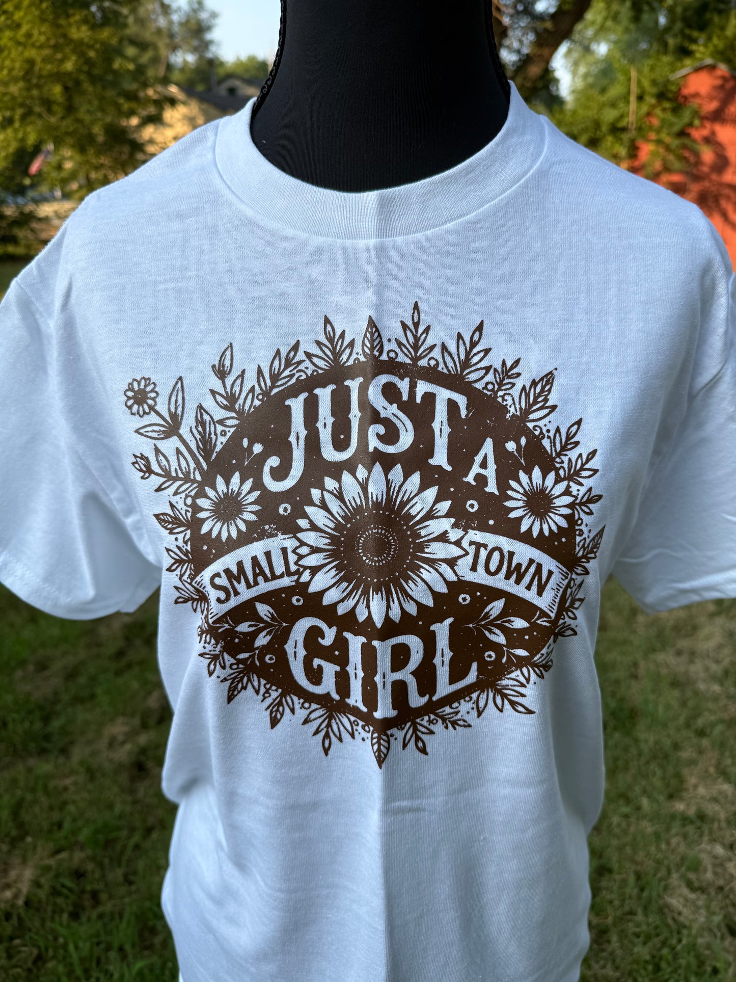 Just a small town girl custom screen print t-shirt - White - Small