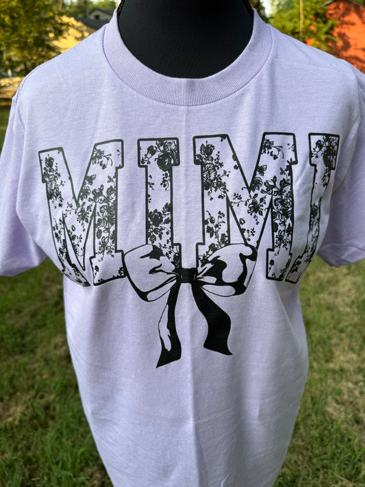 Mimi custom screen print t-shirt - Lavender - Small